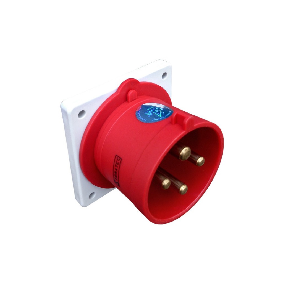 PLUGUE EMBUTIR 3P+T 6H 380VAC/32A VERMELHO IP44