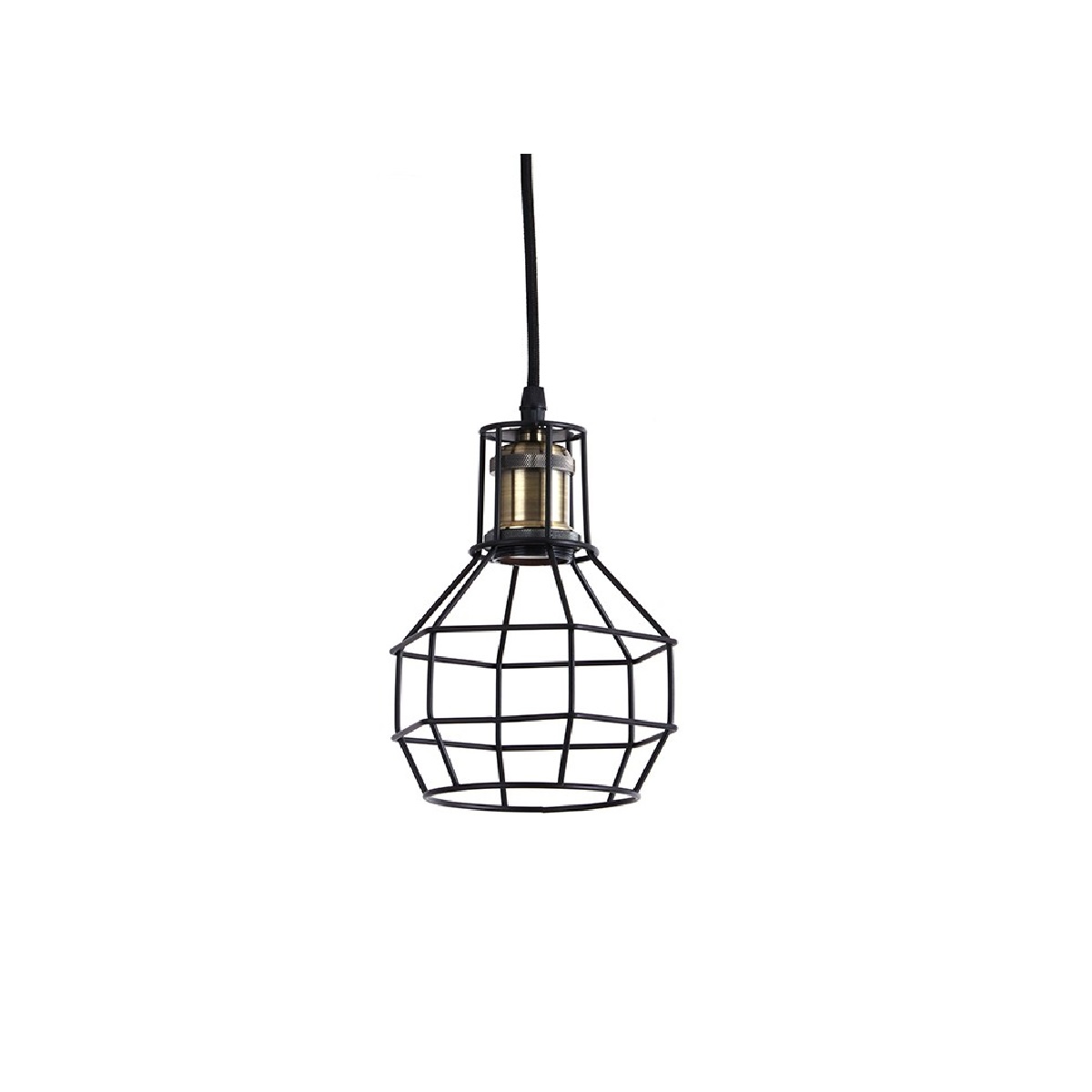 PENDENTE GRADEADO E27 PRETO REDONDO MBLED