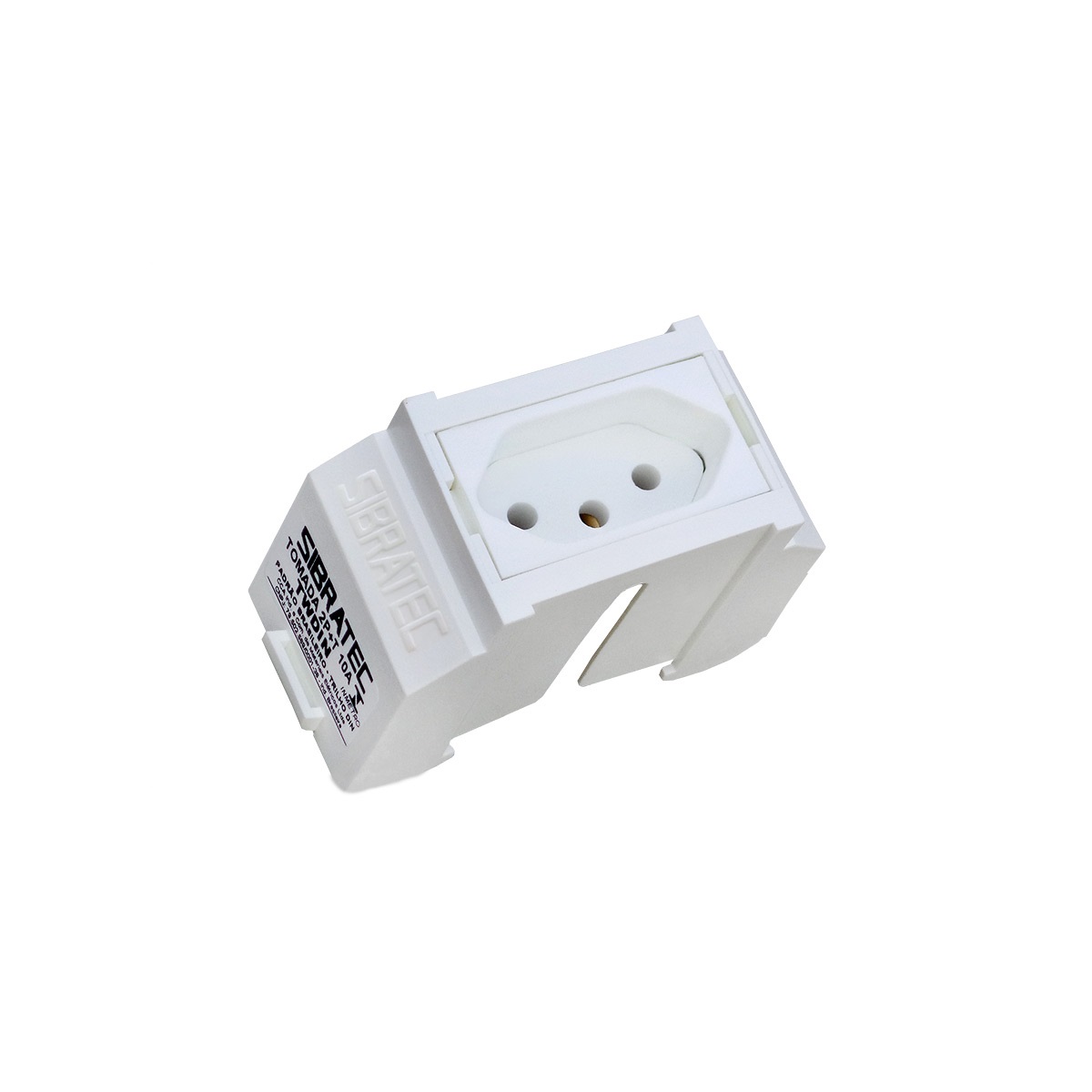 TOMADA COM CAIXA BX DE 2P+T 20A P/ TRILHO OU SOBREPOR PRETA - SIBRATEC