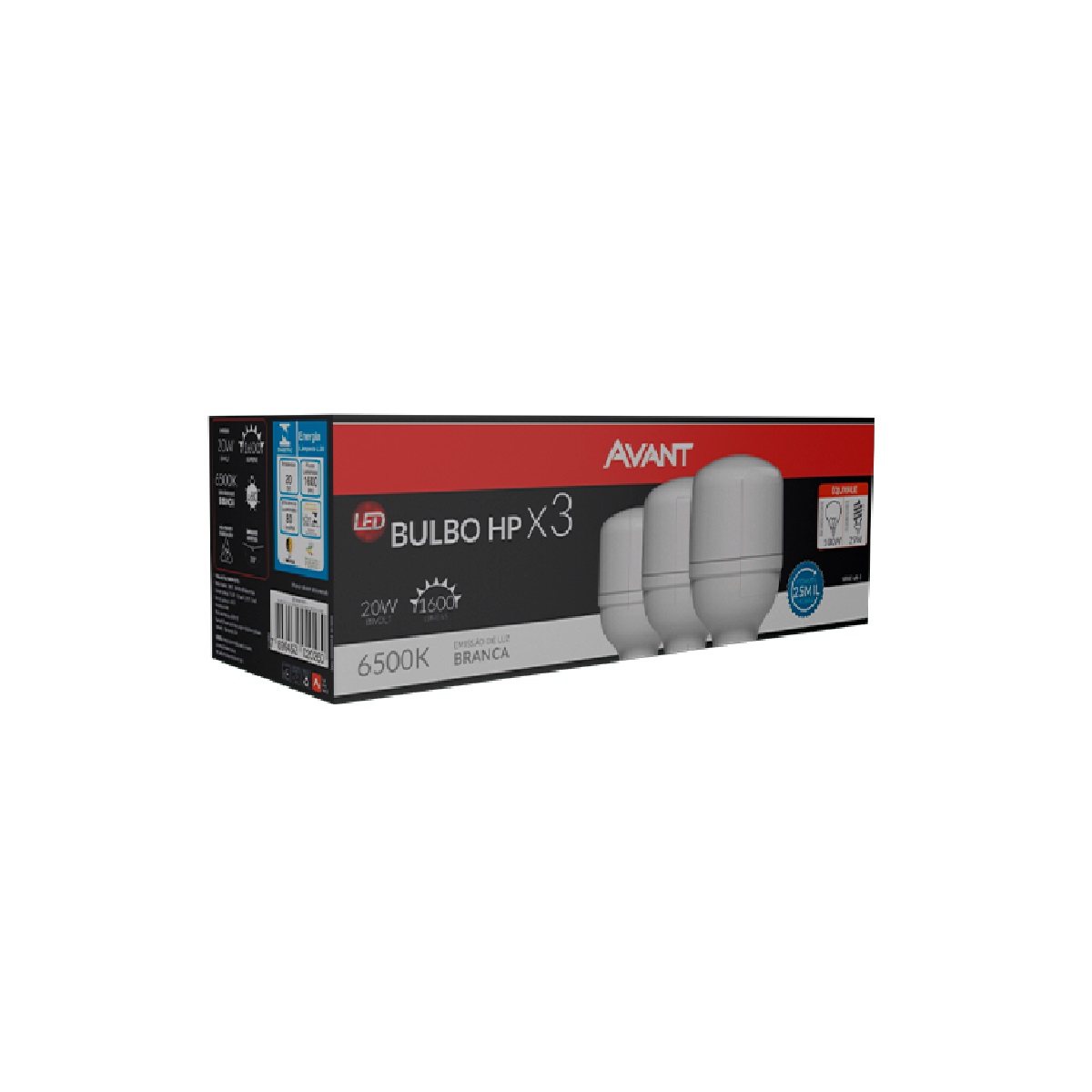 KIT 3 PCS LAMPADA LED BOLA 20W 6500°K AVANT