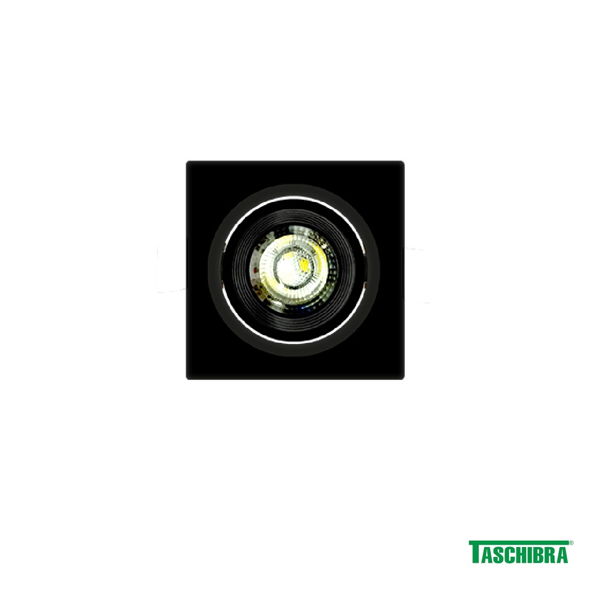 SPOT EMBUTIR QUADRADO PRETO ALLTOP LED 3000K  7W - TASCHIBRA