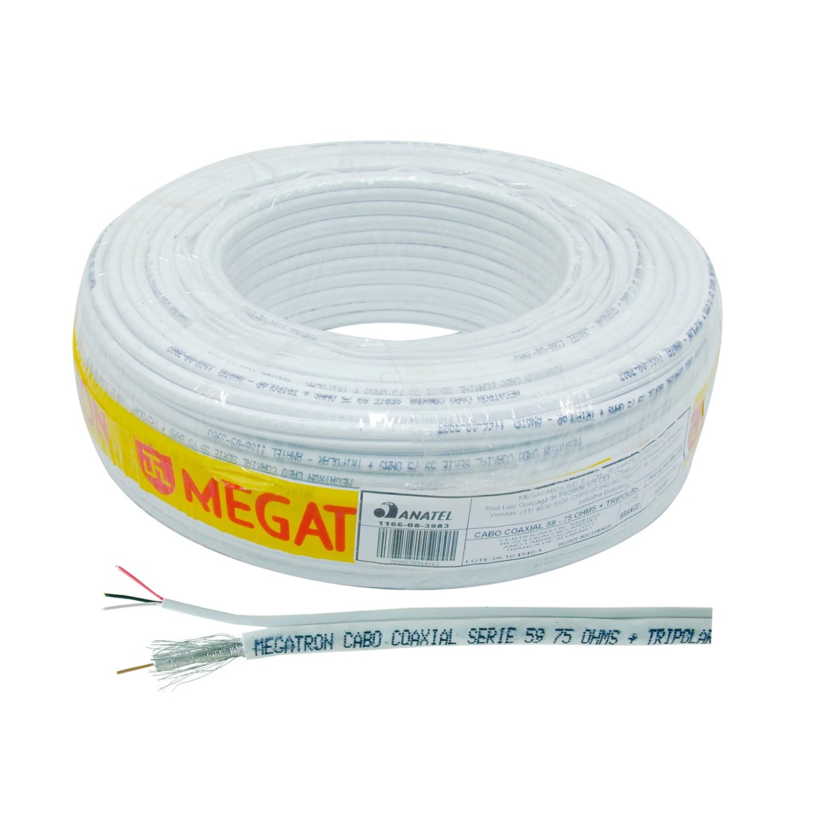 CABO COAXIAL+TRIPOLAR 90% RGC59 BR