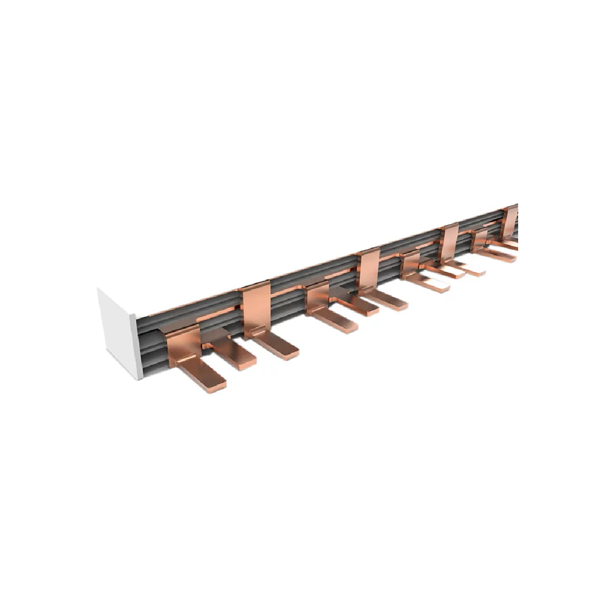 BARRAMENTO TIPO PINO 18X54P DIN 80A 1MT TRIFASICO