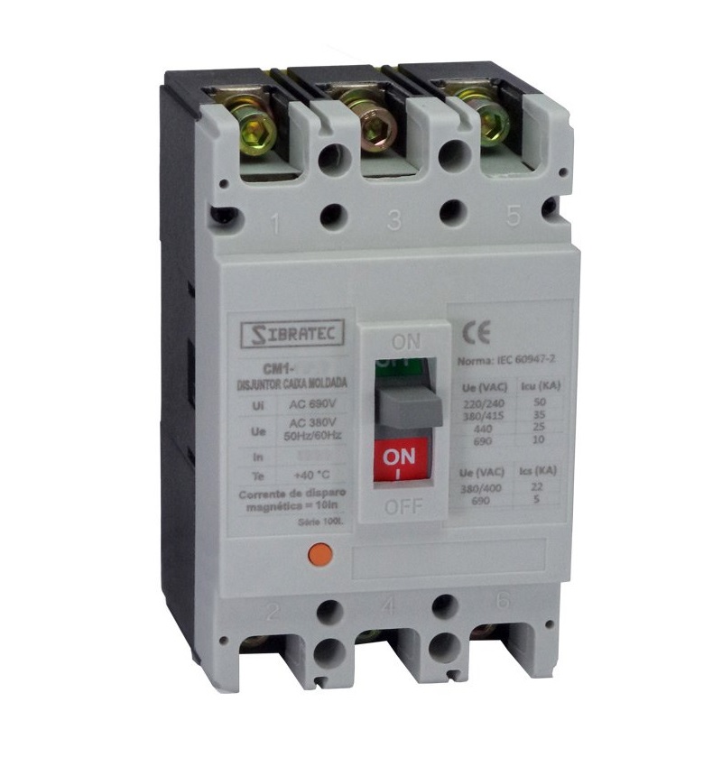 DISJUNTOR CAIXA MOLDADA 3X100A 35KA SIBRATEC