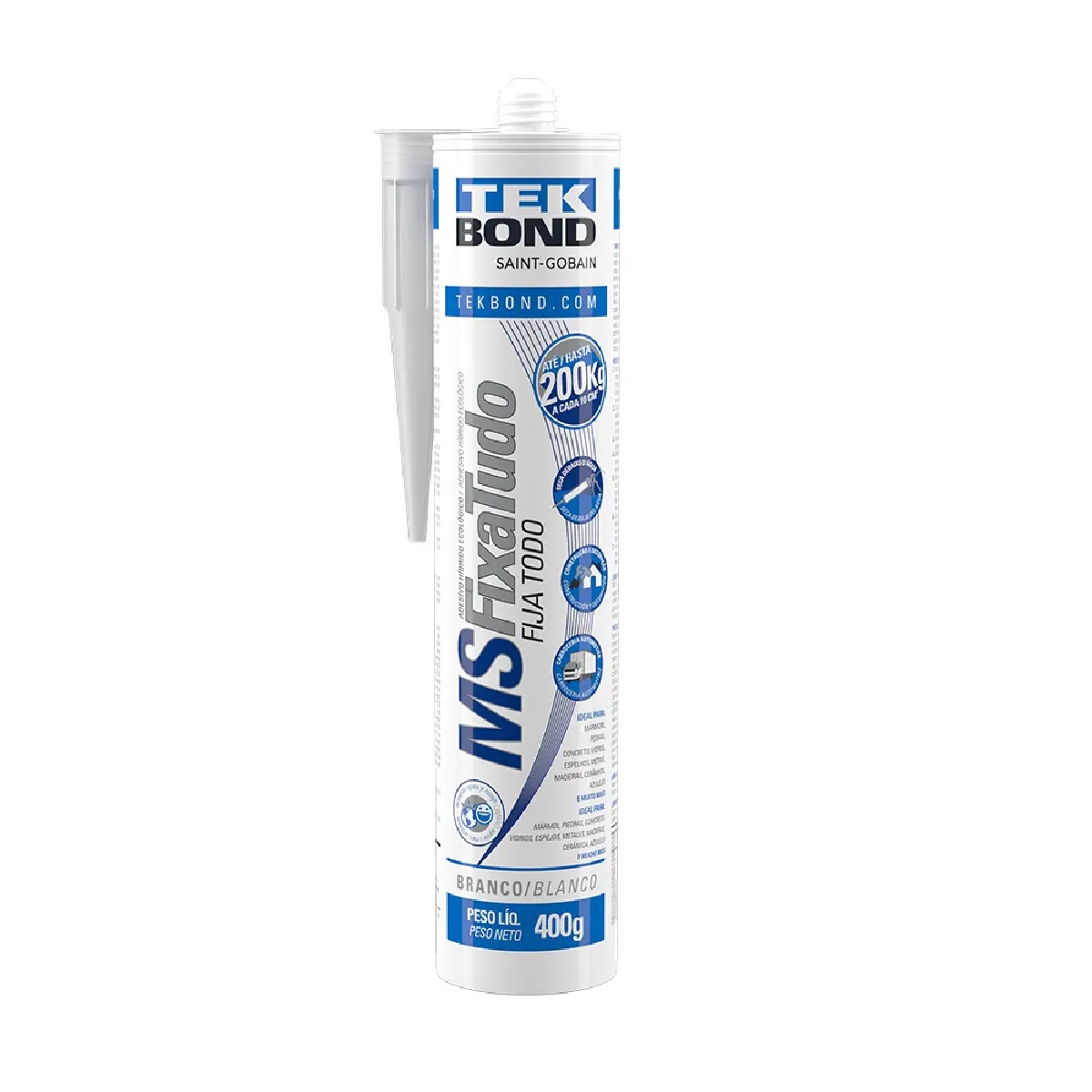 ADESIVO POLIURETANO MULTIUSO MS FIXA TUDO BRANCO 400G