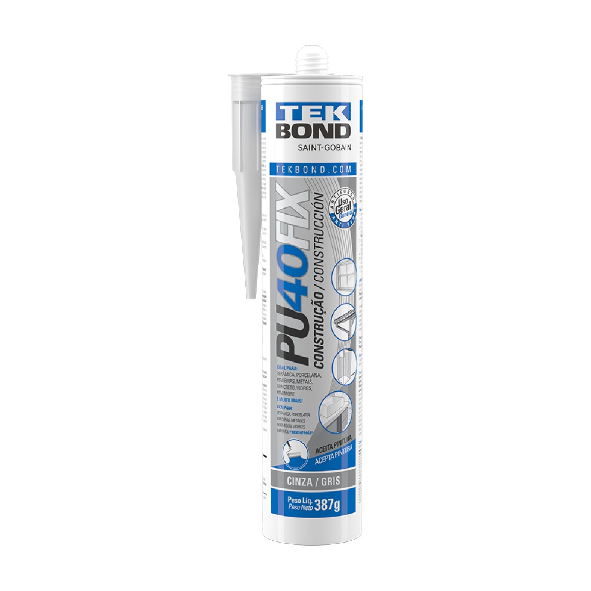 ADESIVO POLIURETANO PU40FIX 387G CINZA - TEKBOND