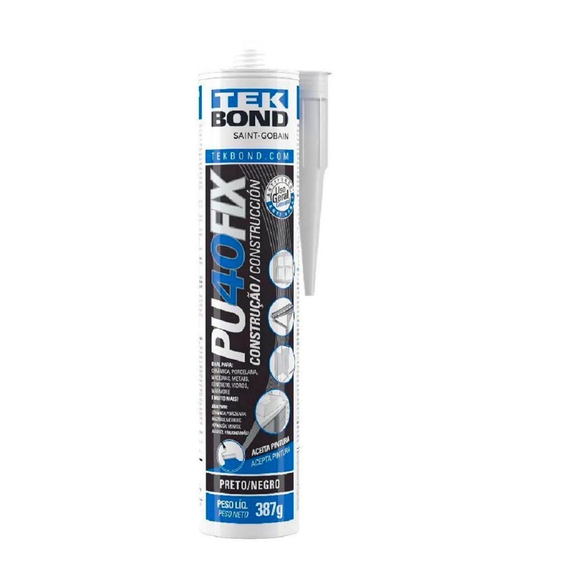 ADESIVO POLIURETANO PU40FIX 387G PRETO - TEKBOND