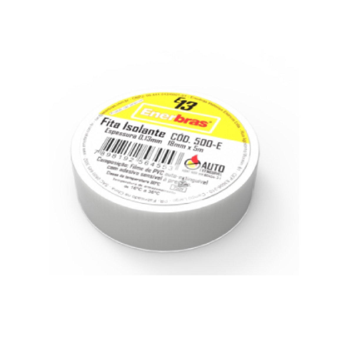 FITA ISOLANTE COLORIDA 10MT BRANCA