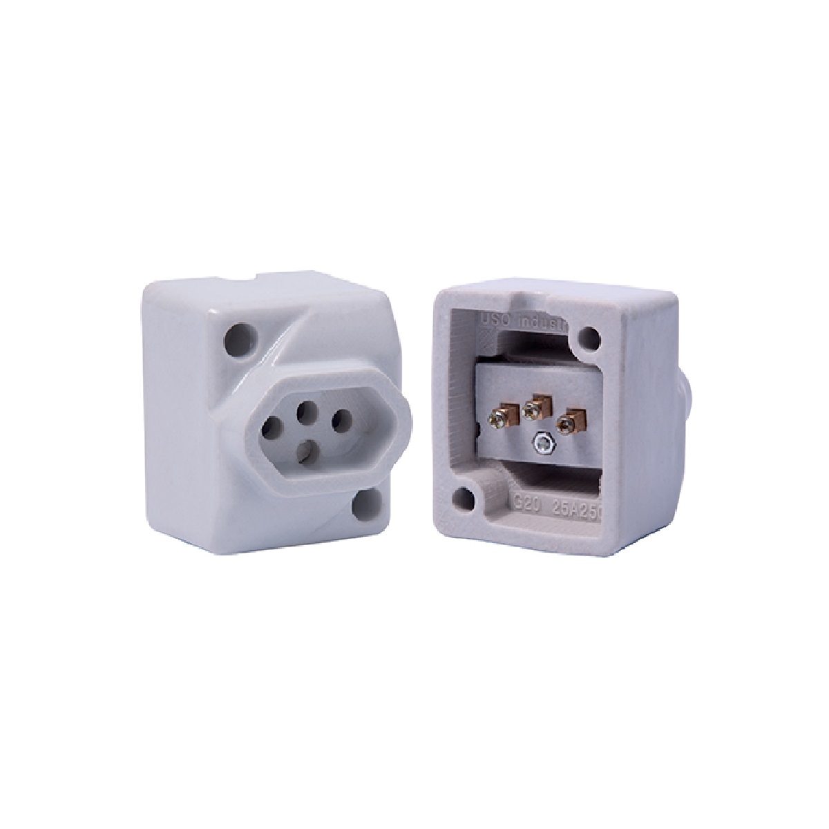 TOMADA ABNT EXTERNA PORCELANA 25A