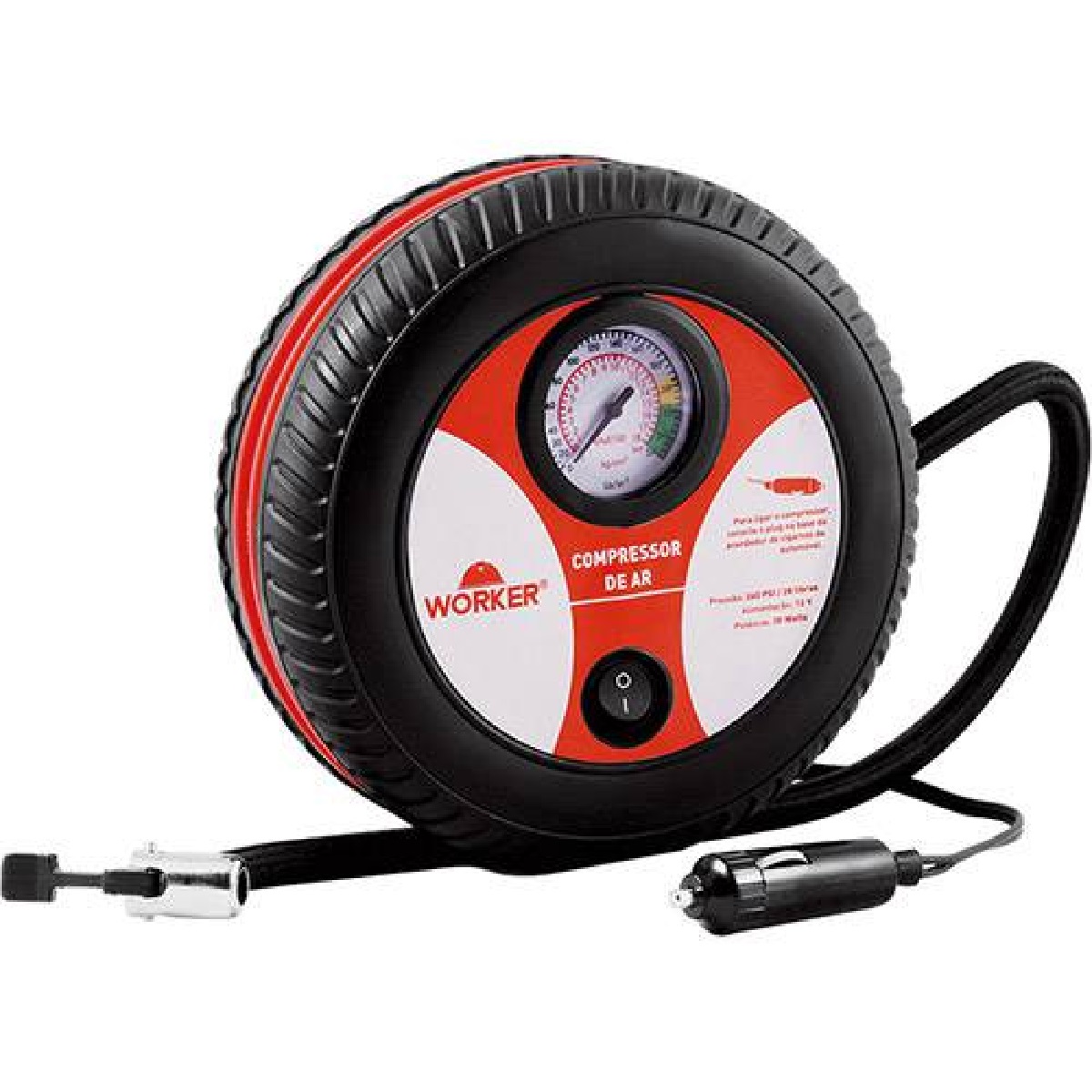 COMPRESSOR DE AR 12V MODELO PNEU - WORKER