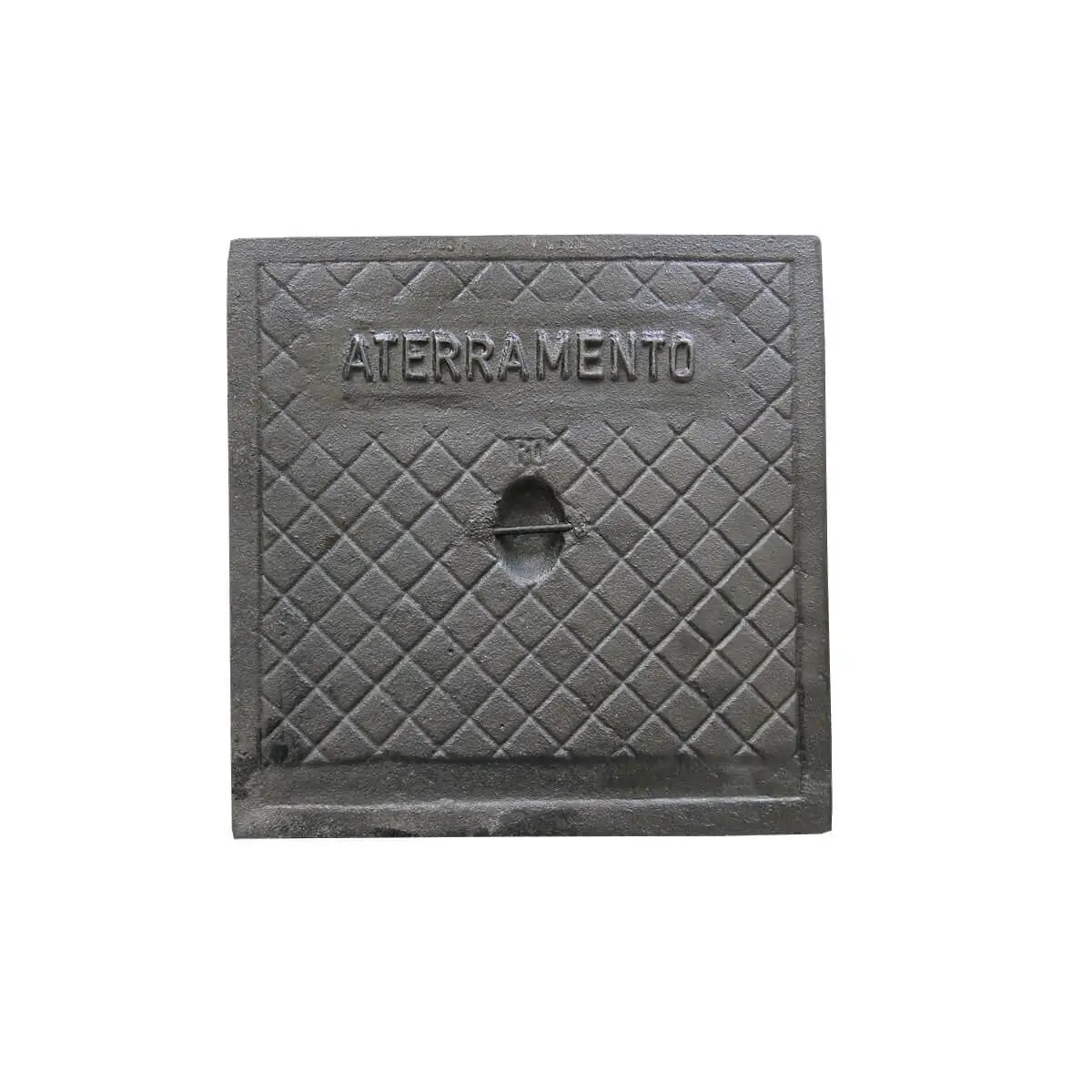 TAMPA FERRO FUNDIDO ATERRAMENTO 30 X 30CM 5 TONELADAS