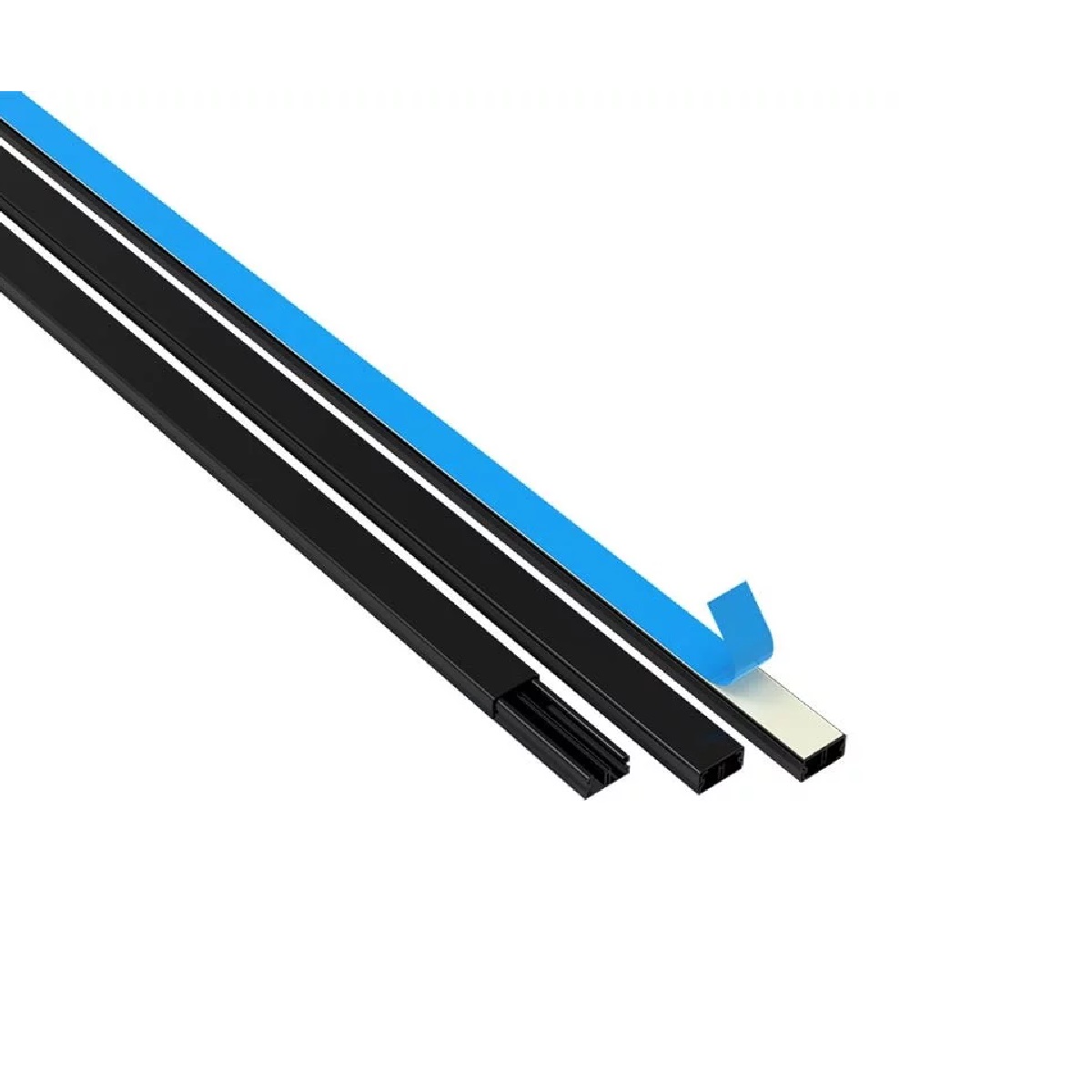 CANALETA 20X10 PRETA C/ FITA SEM DIVISÓRIA 2 METROS