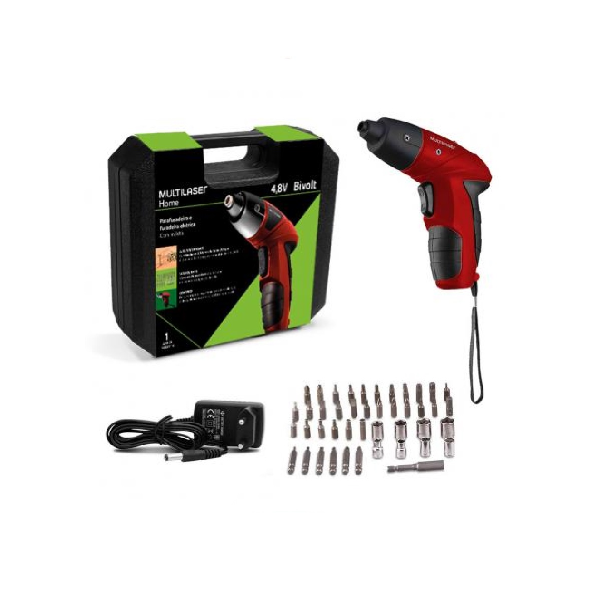 PARAF4,8V C/ MALETA 44 ACESSORIOS MULTILASER