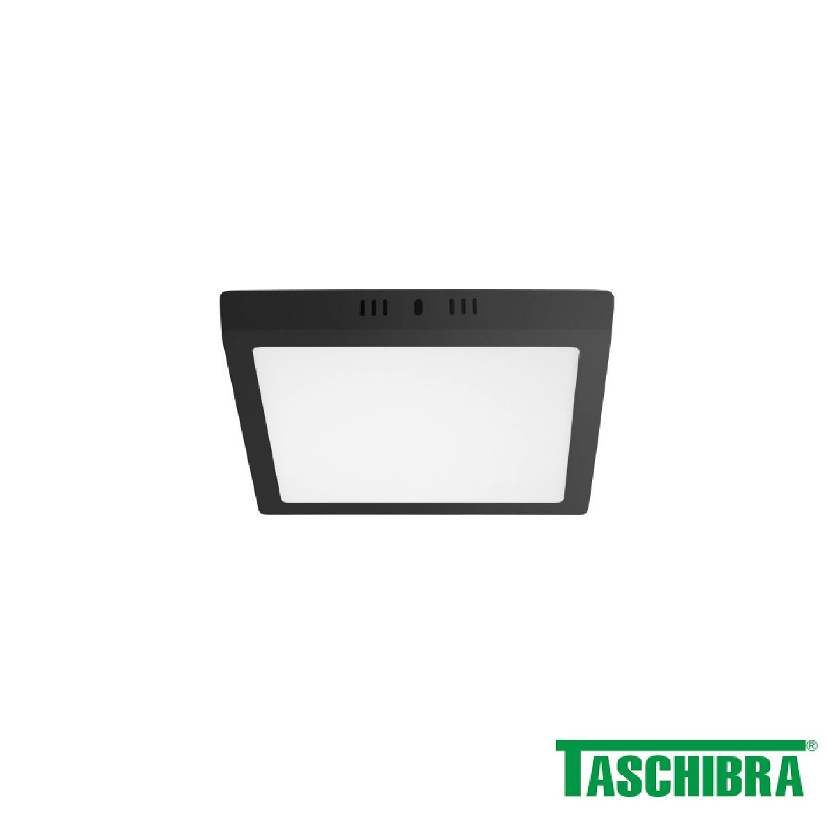 PLAFON LED QUADRADO 6500K 18W SOBREPOR PRETO  TASCHIBRA