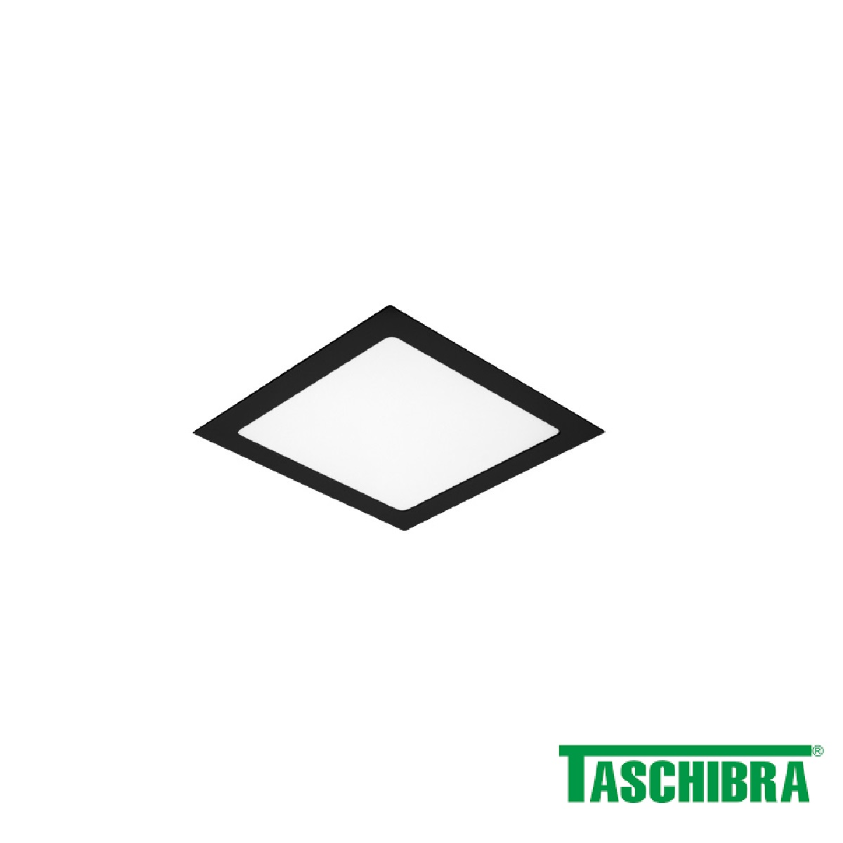 PLAFON LED QUADRADO 3000K 18W EMBUTIR  PRETO  TASCHIBRA