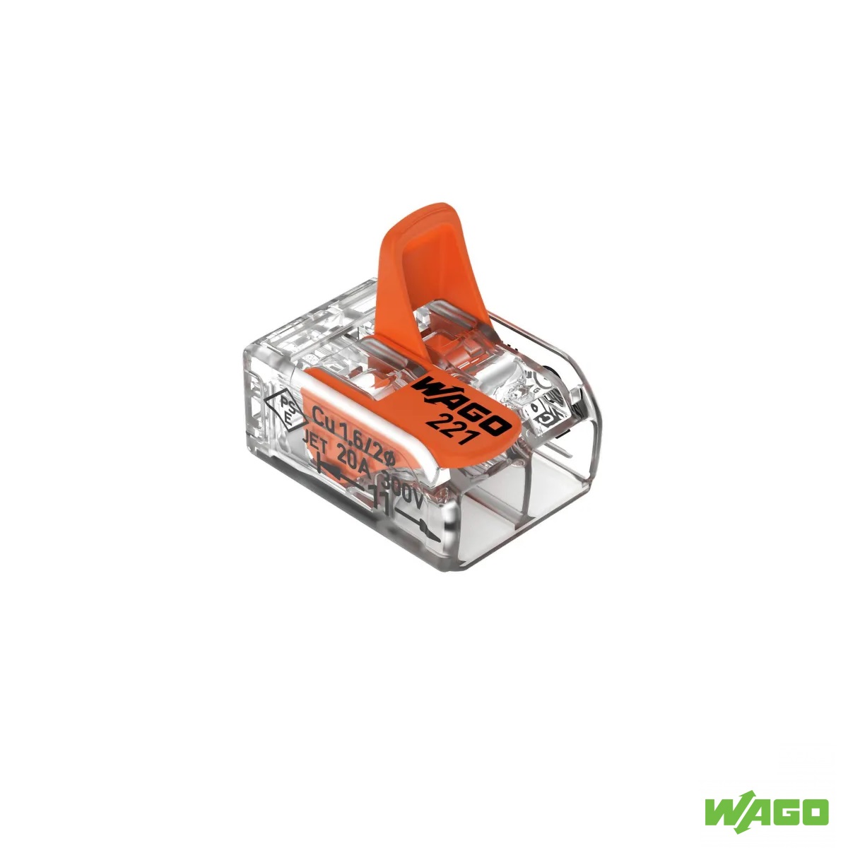 CONECTOR EMENDA E DERIVACAO 2P 32A 0,14/4MM WAGO