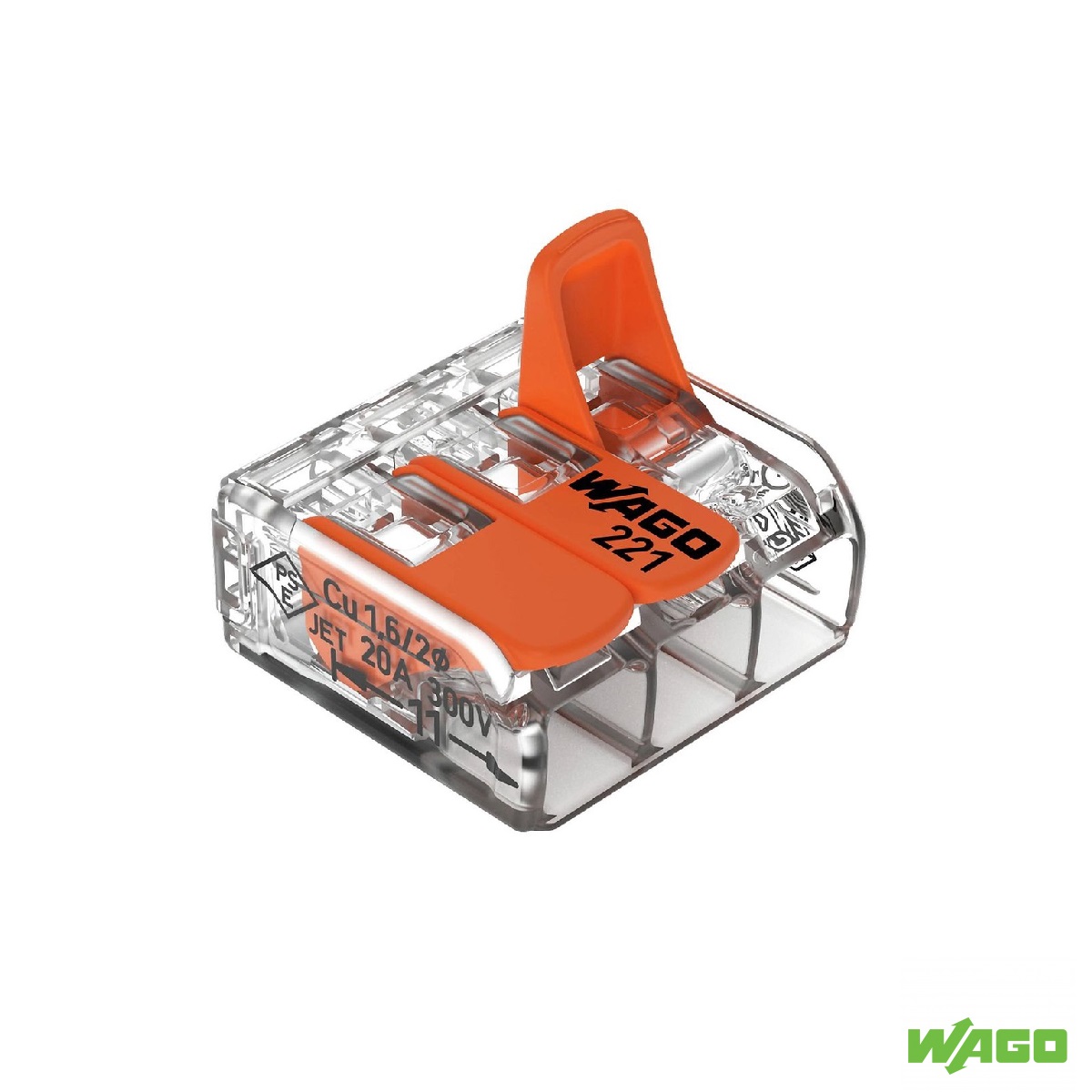 CONECTOR EMENDA E DERIVACAO 3P 41A 0,5/6MM WAGO