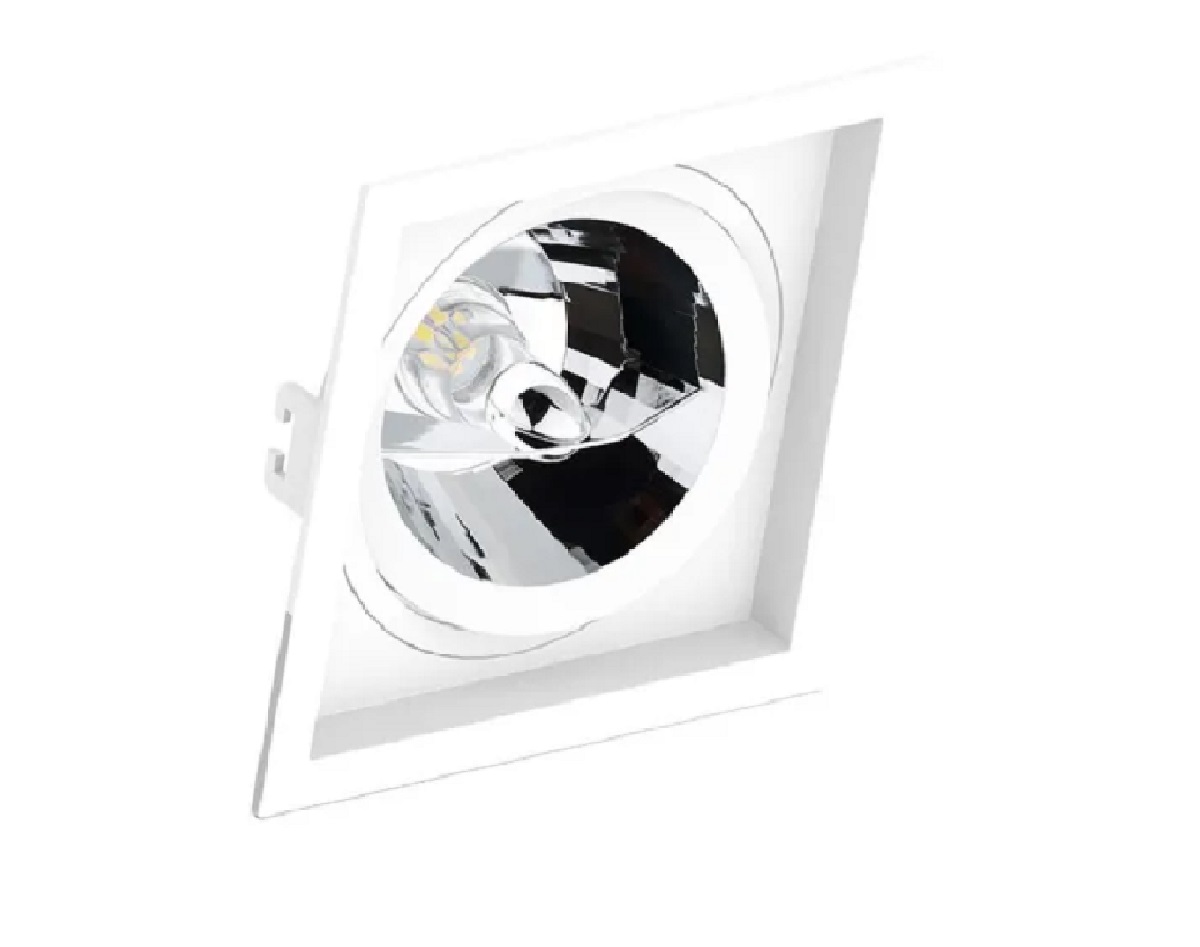 EMBUTIDO AR111 QUADRADO BRANCO RECUADO LOOP